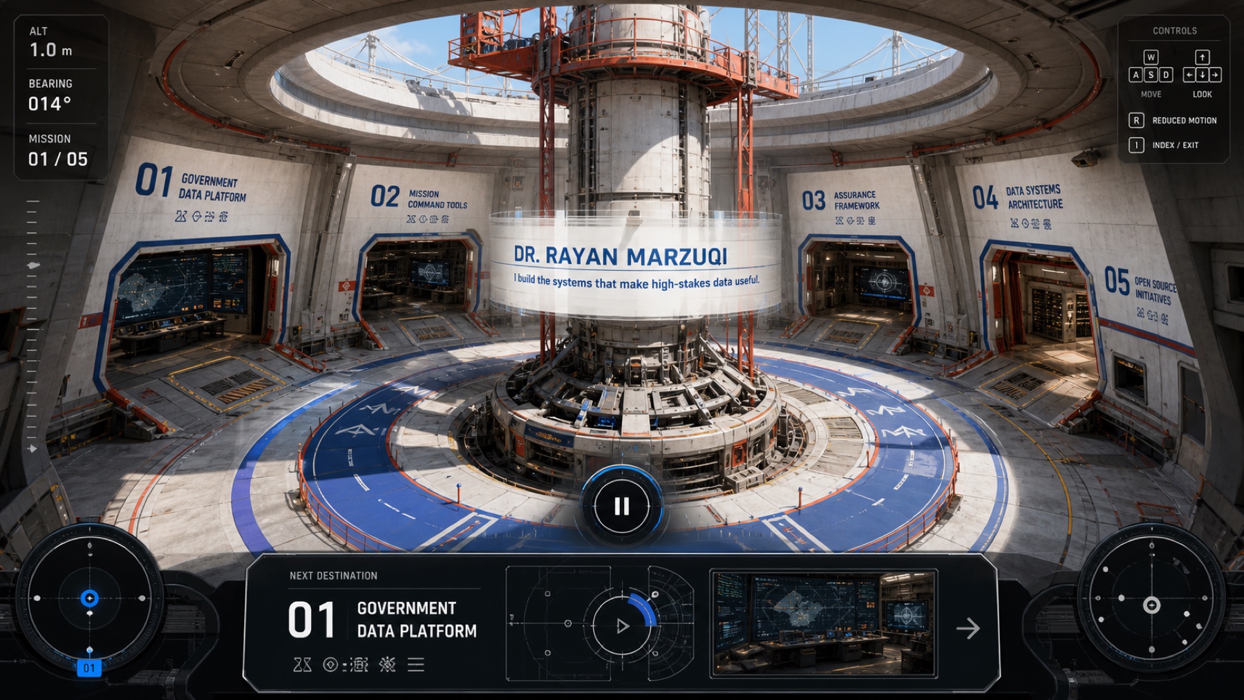 A floating virtual exhibition in an atmospheric 3D world